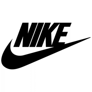 Nike logo in black text